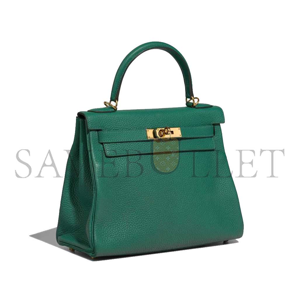 HERMÈS MASTER KELLY 25 MALACHITE GREEN GOLD BUCKLE (25*17*7cm)